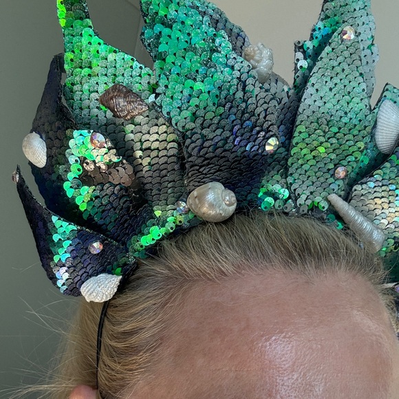 Green Sequin Mermaid Headpiece main image 5
